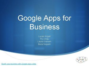 Google Apps for Business Lucas Angell Thy Chau