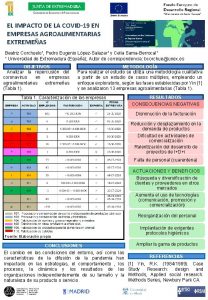 EL IMPACTO DE LA COVID19 EN EMPRESAS AGROALIMENTARIAS