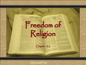 Comunicacin y Gerencia Freedom of Religion Chapter 19