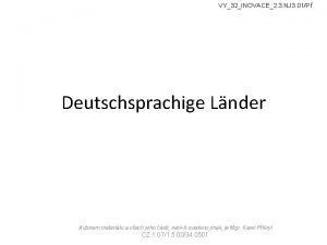 VY32INOVACE2 3 NJ 3 01P Deutschsprachige Lnder Autorem