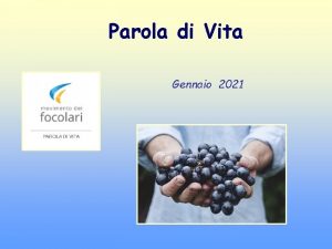 Parola di Vita Gennaio 2021 Rimanete nel mio