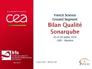 French Science Ground Segment Bilan Qualit Sonarqube 03