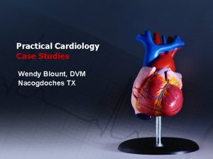 Practical Cardiology Case Studies Wendy Blount DVM Nacogdoches