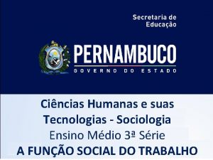 Cincias Humanas e suas Tecnologias Sociologia Ensino Mdio