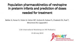 Population pharmacokinetics of nevirapine in preterm infants and