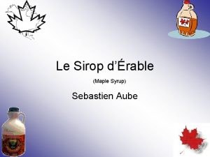 Le Sirop drable Maple Syrup Sebastien Aube Executive