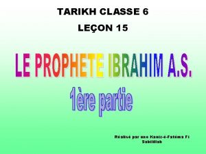 TARIKH CLASSE 6 LEON 15 Ralis par une