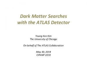 Dark Matter Searches with the ATLAS Detector YoungKee