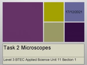 17122021 Task 2 Microscopes Level 3 BTEC Applied