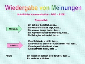 Schriftliche Kommunikation DSD A 2B 1 Redemittel Mnnlich