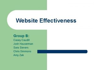 Website Effectiveness Group B Casey Caudill Josh Hauserman