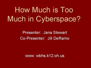 How Much is Too Much in Cyberspace Presenter