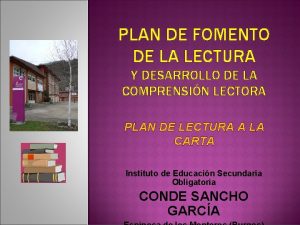 PLAN DE FOMENTO DE LA LECTURA Y DESARROLLO