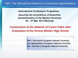 INIP The International Network on Innovative Apprenticeship International