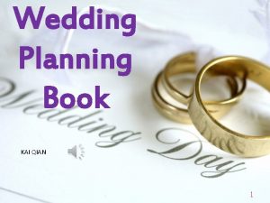 Wedding Planning Book KAI QIAN 1 Manual Wedding