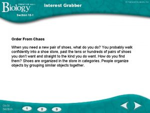 Interest Grabber Section 18 1 Order From Chaos