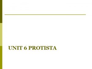 UNIT 6 PROTISTA Protists p Protists are microscopic