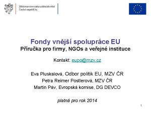 Fondy vnj spoluprce EU Pruka pro firmy NGOs