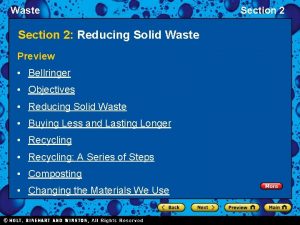 Waste Section 2 Reducing Solid Waste Preview Bellringer