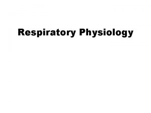 Respiratory Physiology 4 Parts of Respiration Pulmonary ventilation