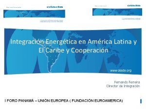 Integracin Energtica en Amrica Latina y El Caribe