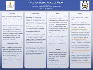 Evidence Based Practice Report Team Outlaw Susan Outlaw