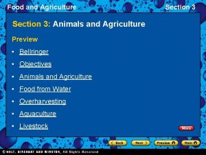 Food and Agriculture Section 3 Animals and Agriculture