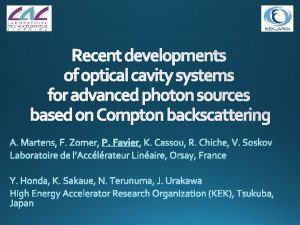 Recent developments of optical cavity systems for advanced