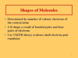 Shapes of Molecules Determined by number of valence