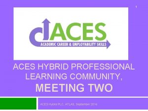 1 ACES HYBRID PROFESSIONAL LEARNING COMMUNITY MEETING TWO