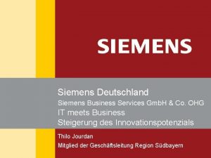 Siemens Deutschland Siemens Business Services Gmb H Co