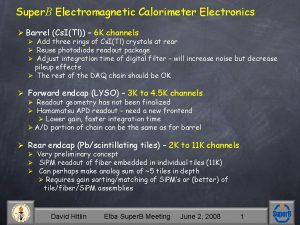 Super B Electromagnetic Calorimeter Electronics Barrel Cs ITl