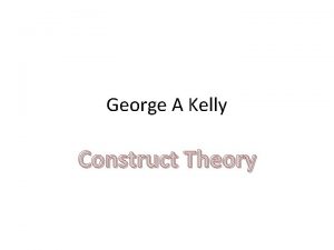 George A Kelly Construct Theory Sejarah George A