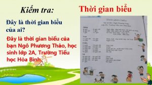 Kim tra y l thi gian biu ca