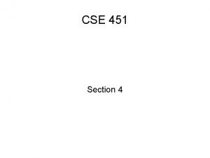 CSE 451 Section 4 Synchronization Highlevel Monitors Java