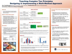 Teaching Complex Tax Principles Designing Implementing a MultiMethod