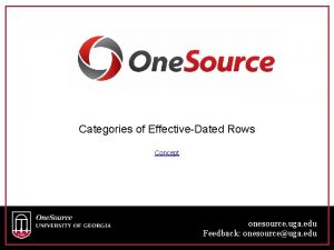 Categories of EffectiveDated Rows Concept onesource uga edu