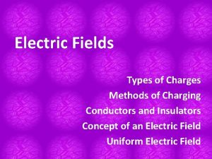 Electric Fields Types of Charges Methods of Charging