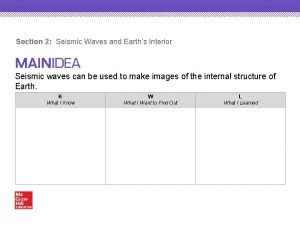 Section 2 Seismic Waves and Earths Interior Seismic