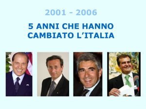 2001 2006 5 ANNI CHE HANNO CAMBIATO LITALIA