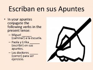 Escriban en sus Apuntes In your apuntes conjugate