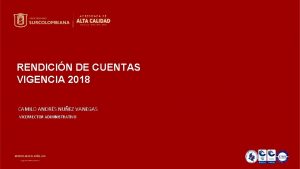 RENDICIN DE CUENTAS VIGENCIA 2018 CAMILO ANDRS NUEZ