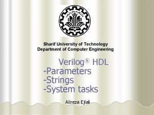 Sharif University of Technology Department of Computer Engineering