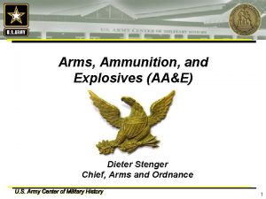 Arms Ammunition and Explosives AAE Dieter Stenger Chief