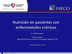 Nutricin en pacientes con enfermedades crnicas Dr Daniel