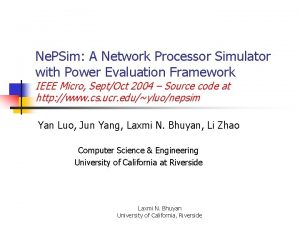 Ne PSim A Network Processor Simulator with Power