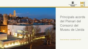Principals acords del Plenari del Consorci del Museu