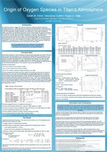 Origin of Oxygen Species in Titans Atmosphere Sarah