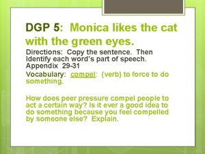 DGP 5 Monica likes the cat with the