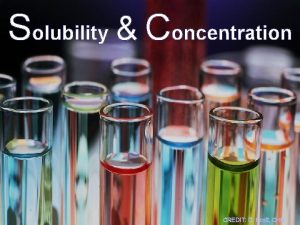 Solubility Concentration CREDIT D Scott CHS Concentration of